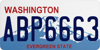 WA license plate ABP6663