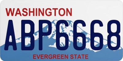 WA license plate ABP6668