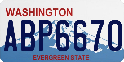 WA license plate ABP6670