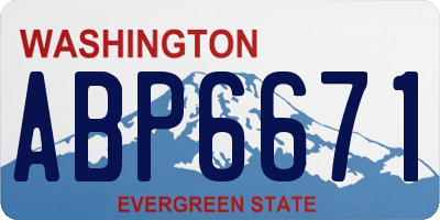 WA license plate ABP6671