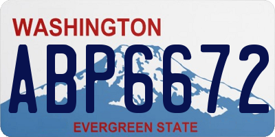 WA license plate ABP6672
