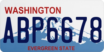 WA license plate ABP6678
