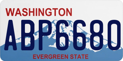 WA license plate ABP6680