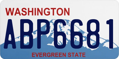 WA license plate ABP6681