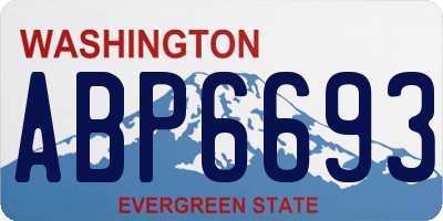 WA license plate ABP6693