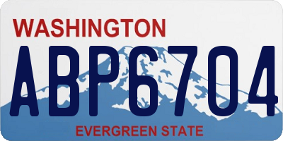 WA license plate ABP6704