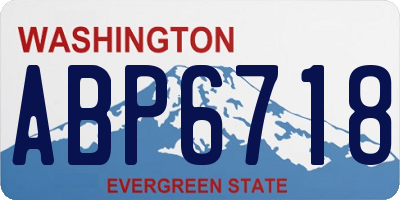 WA license plate ABP6718