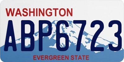 WA license plate ABP6723