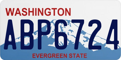 WA license plate ABP6724