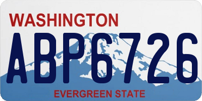 WA license plate ABP6726
