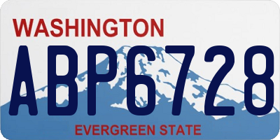 WA license plate ABP6728