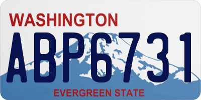WA license plate ABP6731