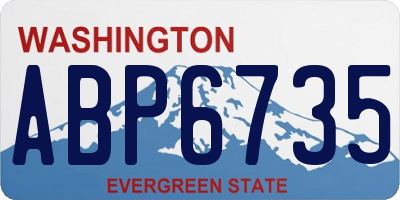 WA license plate ABP6735