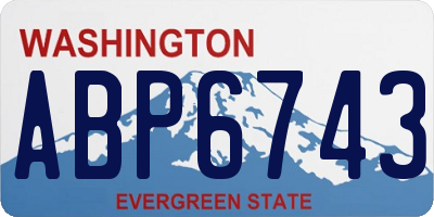WA license plate ABP6743