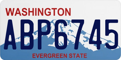 WA license plate ABP6745