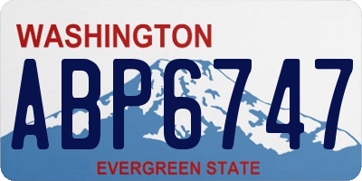 WA license plate ABP6747