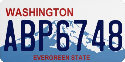 WA license plate ABP6748