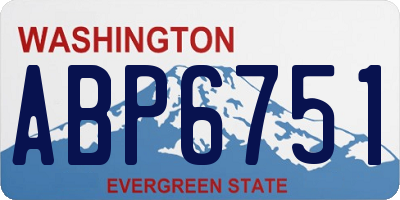WA license plate ABP6751