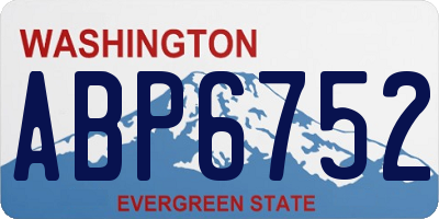 WA license plate ABP6752