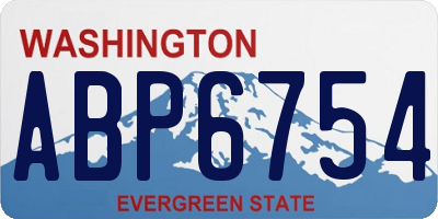 WA license plate ABP6754