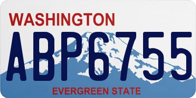 WA license plate ABP6755