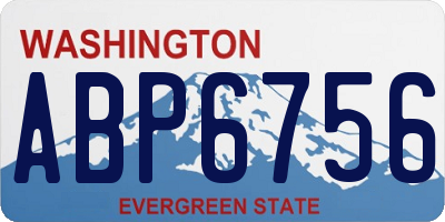 WA license plate ABP6756