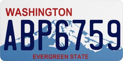 WA license plate ABP6759