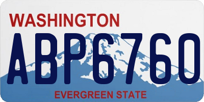WA license plate ABP6760