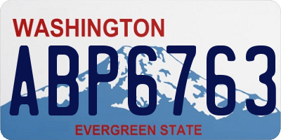 WA license plate ABP6763