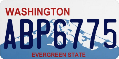 WA license plate ABP6775