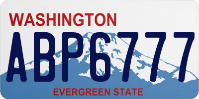 WA license plate ABP6777