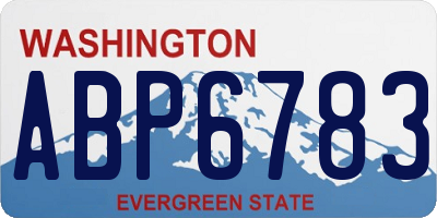 WA license plate ABP6783
