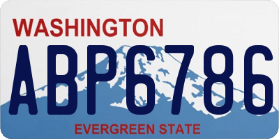 WA license plate ABP6786