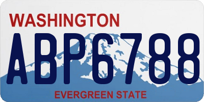 WA license plate ABP6788