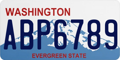 WA license plate ABP6789