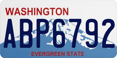 WA license plate ABP6792