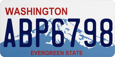 WA license plate ABP6798