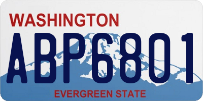 WA license plate ABP6801
