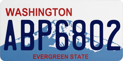 WA license plate ABP6802