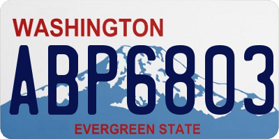 WA license plate ABP6803