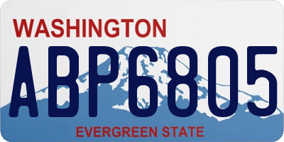 WA license plate ABP6805