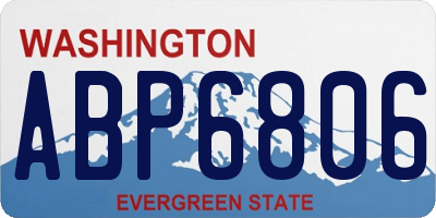 WA license plate ABP6806
