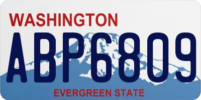 WA license plate ABP6809