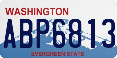 WA license plate ABP6813