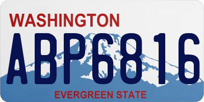 WA license plate ABP6816