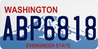 WA license plate ABP6818