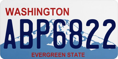 WA license plate ABP6822