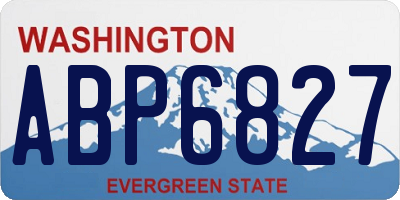 WA license plate ABP6827