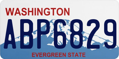 WA license plate ABP6829