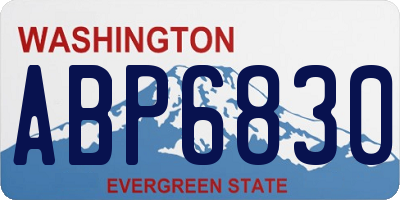 WA license plate ABP6830